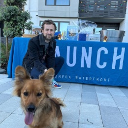 Thank you for joining us in our last Yappy Hour and celebrating our pet of the month Gamja!?? We love seeing all of our furry friends come together and play! We can’t wait to see all of you at our next one! . Want your pet to be featured as our next pet o a man smiling with a dog